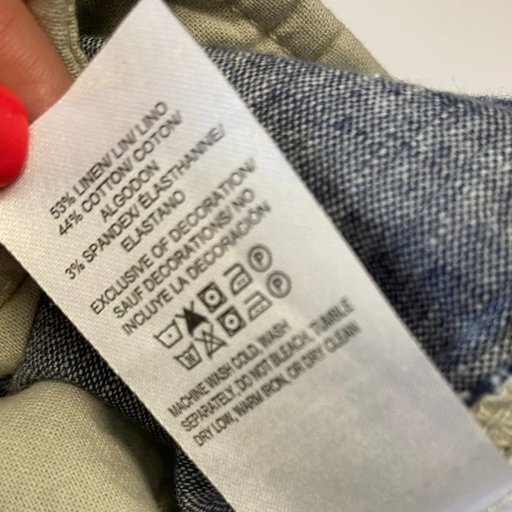Lucky brand Men's Blue grey chambray linen cotton Shorts short 9” size 36